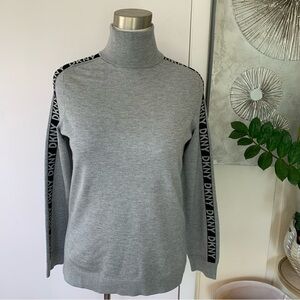 NWT $79 DKNY viscose blend gray turtleneck  long sleeve sweater Size L